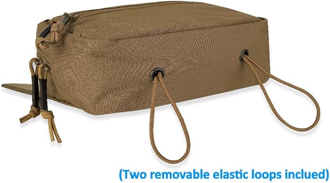 KRYDEX Tactical Drop Pouch Sub Abdominal Carrying Kit Bag Tactical Fanny Pack with Hook and Loop Panel for Tactical Vest Chest Rig (Coyote Brown)