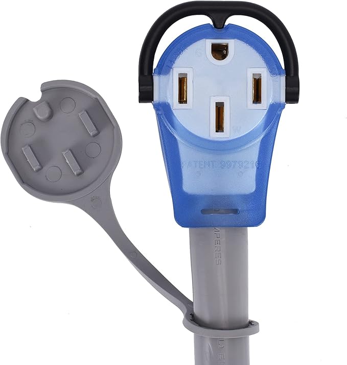 50Amp RV/Range/Generator Power Cord NEMA 14-50P with 14-50R Series Connector to 14-50R Adapter1.5 FT (50MF/50F Gray)