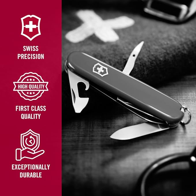 Victorinox Spartan Swiss Army Knife 12 Functions Swiss Made Pocket Knife with Corkscrew Can Opener and Screwdriver - Black