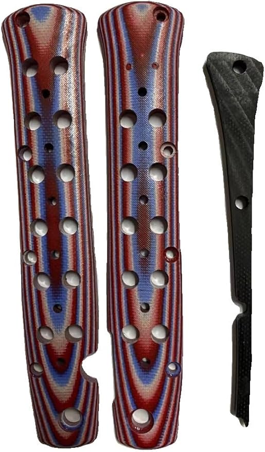 1 Pair Custom G10 Scales Handle with Spine Backspacer Replacement Fit for Ti Lite 4inch 26SP
