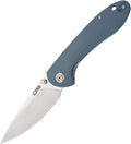 CJRB Folding Knife Feldspar Pocket Knife Stonewash AR-RPM9 Steel Blade G10 Handle EDC Knife Blue Handle-Large(J1912)