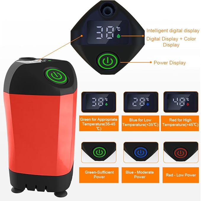 ACAGALA Portable Shower for Camping Electric Shower Pump IPX7 Waterproof with Digital Display for Camping Hiking Backpacking Travel Beach Pet Watering