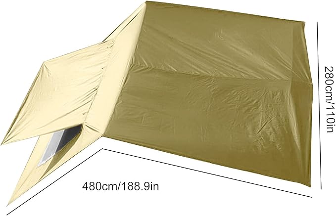 Car Awning – 48x28cm Oxford Mesh Black/Khaki Vehicle Shade Shelter Tailgate Canopy Cover Window Vent Screen | Ideal for Camping Roadside Rest Fishing Lakeside Shade Hiking Trail Breaks Beach