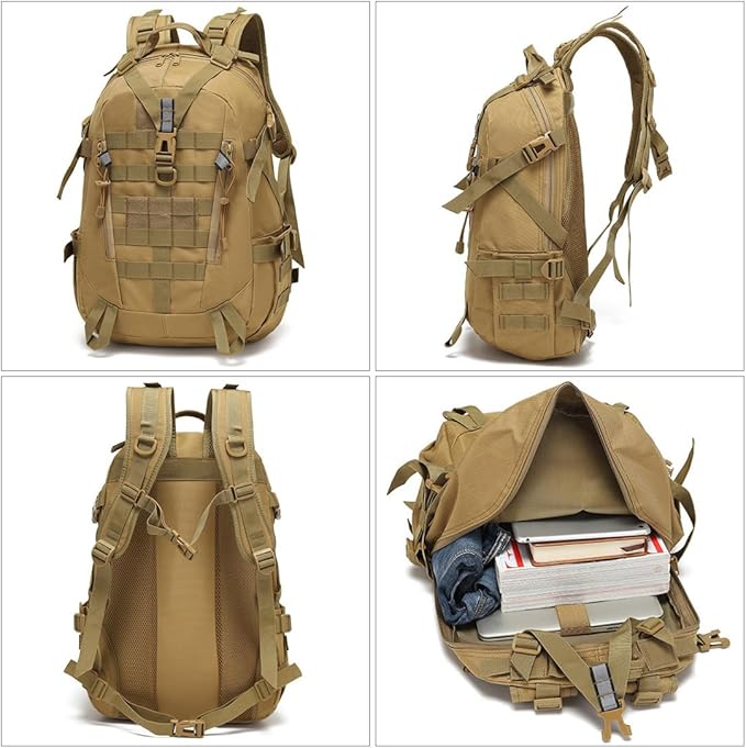 Military Tactical Backpack Large Military Pack Army 3 Day Assault Pack Molle Bag Rucksack Assault Bag (Mud Color)