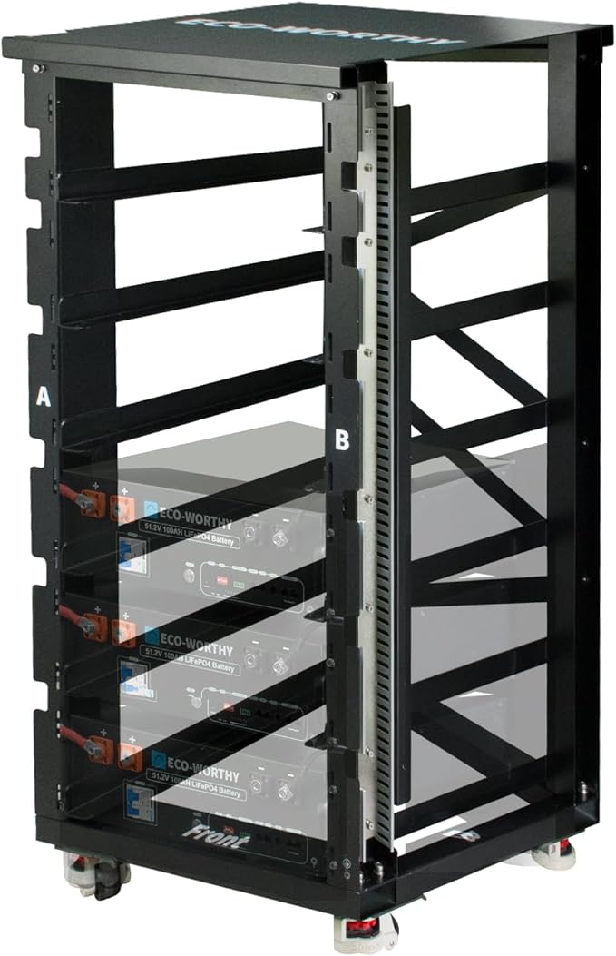 ECO-WORTHY RACK6 V2 6-Layer Server Rack with 600A Busbar Compatible with All ECO-WORTHY Rack Battery Versions