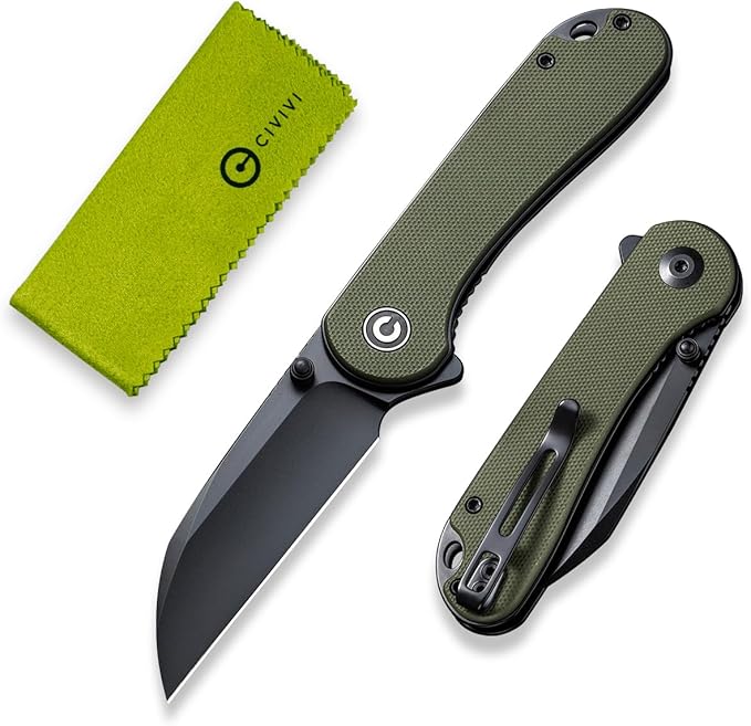 CIVIVI Pocket Knife - Elementum Folding Knife with 2.97'' Nitro-V Wharncliffe Blade G10 Handle Ideal for Outdoor EDC Gift C18062AF-2