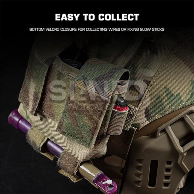 Tactical Battery Pouch Helmet Battery Pack Case Storage/Counterweight Bag Removable Elastic Pouch For FAST/MICH MK/AF Helmet (Multicam/Black)