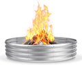 60 Inch Fire Pit Ring for Outside 5FT Diameter Wood Burning Fire Ring Large Round Galvanized Steel Fire Pit Metal Outdoor Fireplace for Backyard Patio Camping Bonfire (Silver)