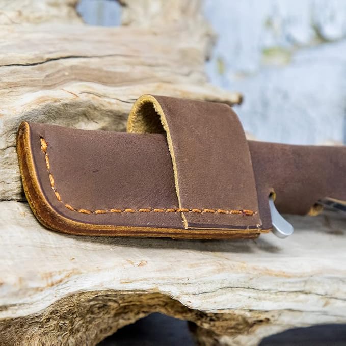 WHISKEY BENT HAT CO. Bullcutter 2 Fixed Blade Knife 440C Stainless Steel 3 Blade w/Leather Sheath (Southwest Sand)