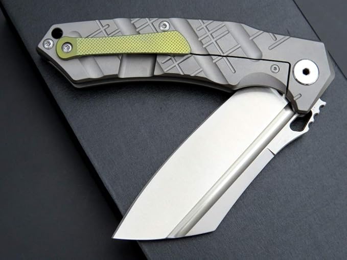 Eafengrow EF912 Folding Knife D2 Steel Blade and Titanium Alloy Handle Frame Lock Pocket Knife with Clip Multitool Knife for Outdoor SurvivalHiking Camping