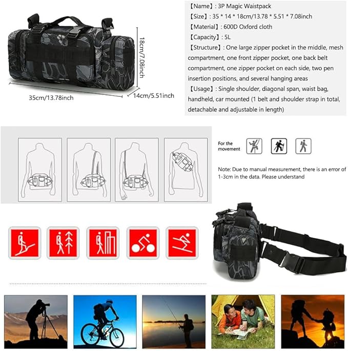 Fanny Deployment Bag Tactical Waist Pack Small Sling Pack Hand Carry Handlebar Bag (Desert Digital)