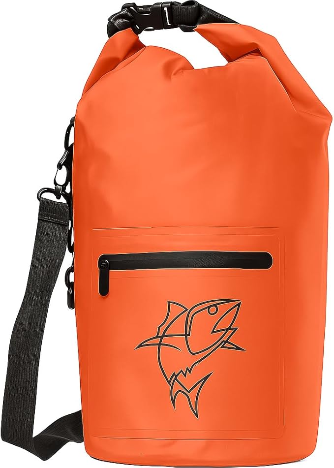 Waterproof Dry Bag Pack - Roll Top Dry Storage Bag for Kayaking Boating Paddle Boarding Beach Trips - Boating Dry Bag - Waterproof Storage Bag - Floating Dry Bag 10l (Orange)