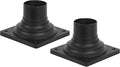 FEMILA Pier Mount Base 2 Pack Cast Aluminum Post Light Mount Base Adapter Black Finish 4FW31PA-2PK BK