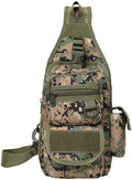 Tactical Backpack Waterproof Military Cross-body Molle Sling Shoulder Backpack Chest Bag for Outdoor Every Day Carry (Jungle Digital)