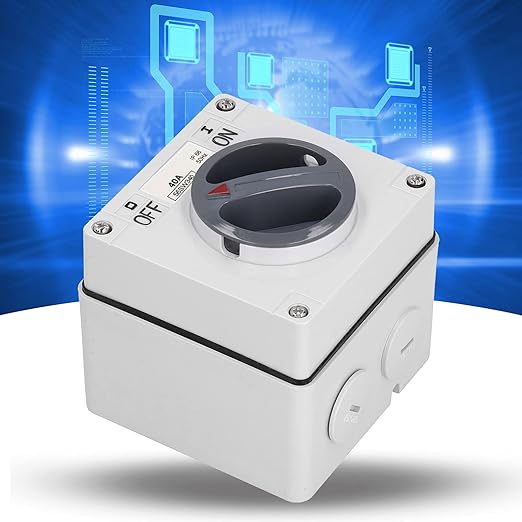 Outdoor Power Isolator - 500V On-Off Switch with Rotary Control Socket and Accessories (3P40A)