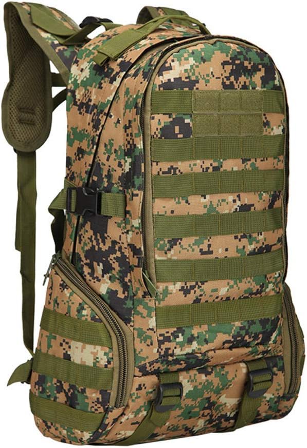 Outdoor Sports Pack Hiking Bag Tactical Rucksack Camo Knapsack Combat Camouflage Tactical 35L Molle Backpack - DW