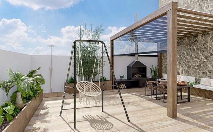 ONCLOUD Hammock Chair Stand - Heavy Duty 450LB Capacity Outdoor Hanging Chair Frame for Patio/Garden/Backyard Kids Outdoor Play Equipment Antique Bronze