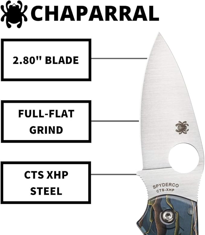 Spyderco Chaparral Prestige Knife with 2.80 CTS XHP Stainless Steel Blade and Smoke-Colored Raffir Noble Handle - PlainEdge - C152RNP