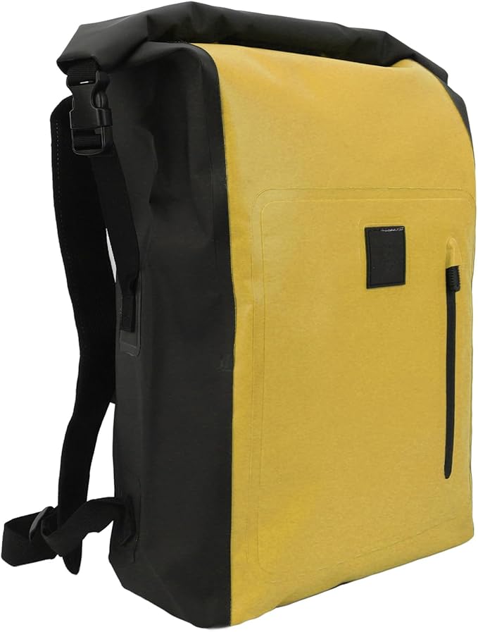 Backpack 25L Dry Bag for Outdoor Travel Hiking Camping PVC Tear Floating Dry Backpack with Roll Top Closure for Kayaking Swimming (Yellow)