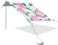 Beach Canopy with Windproof Ropes &amp Sandbags Beach Tent Sun Shade Sun Shelter for Camping Trips Fishing Backyard Fun or Picnics Flowers