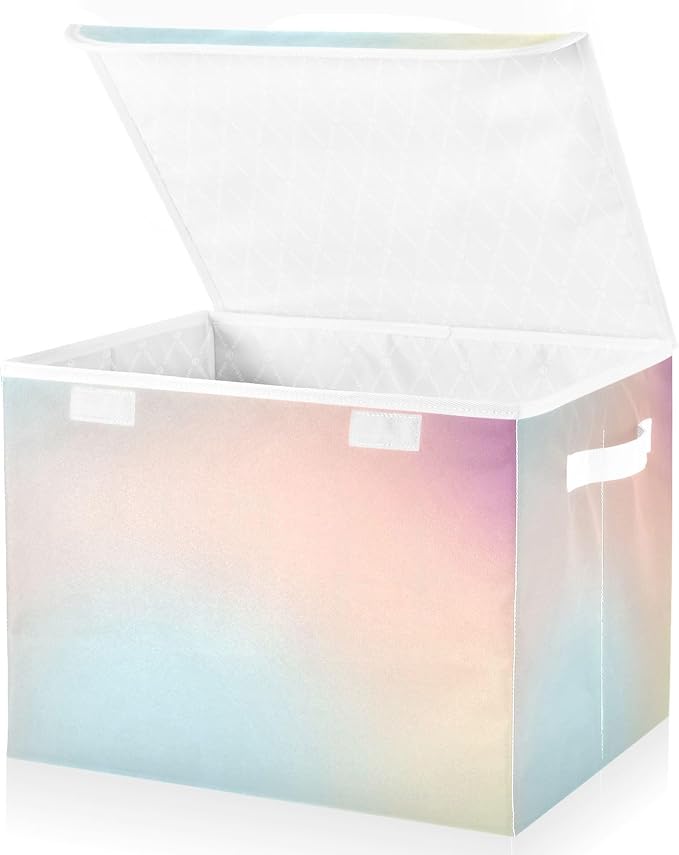 Rainbows Storage Containers with Lids Collapsible Clothing Storage Bins with Lids for Clothes for Office Supplies