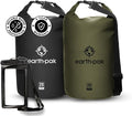 Earth Pak Waterproof Dry Bag - Roll Top Waterproof Backpack Sack (30L Black &amp 30L Green)