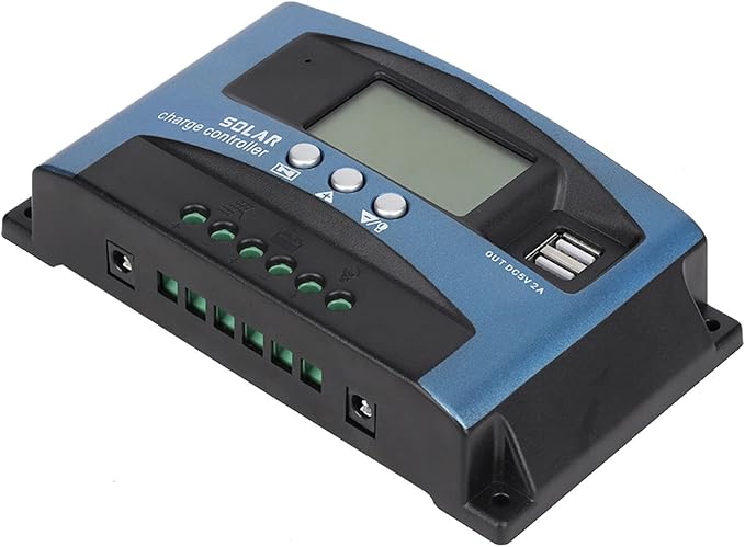 Dweekiy High-Efficiency MPPT 40A Solar Controller - LCD Display &amp 5V/2A Dual USB Ports Compatible with 12V-36V Panels (12V/24V Auto)
