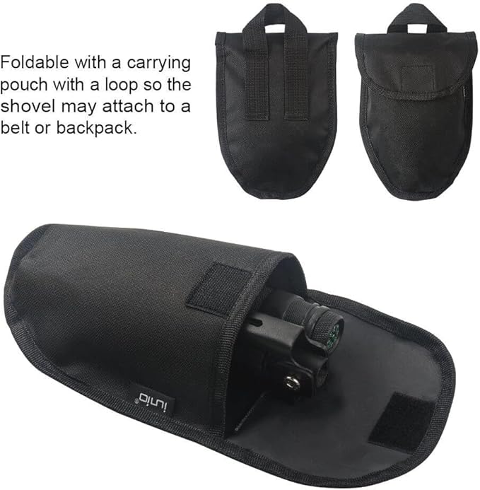 iunio Camping ShovelShovel Folding Portable Multitool Foldable Entrenching Tool Collapsible Spade for Backpacking Trenching Hiking Survival Car Emergency