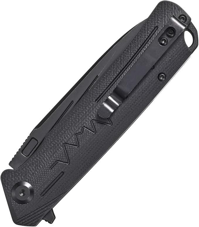 Sitivien ST136 Folding KnifeD2 BladeG10 Handle EDC Tool Knife for Outdoor Hiking Camping(Black)