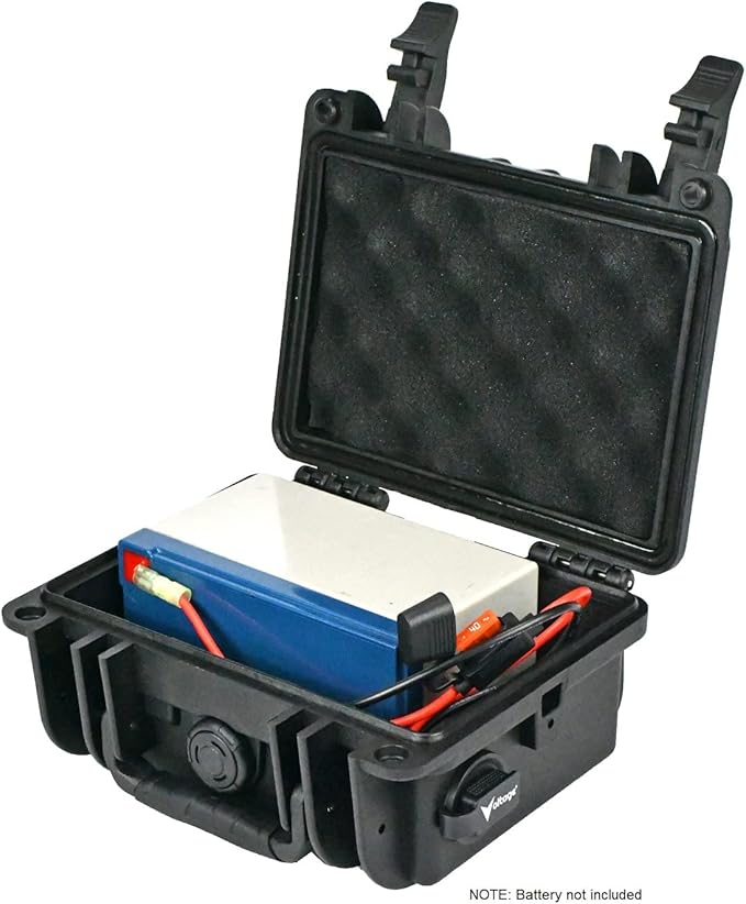 Voltage Waterproof Battery Box Enclosure with SAE Connector for 12V 9ah 12V 8ah or Lithium 12V 10ah Batteries Kayak Fishfinder GPS Lighting and Outdoor Solar Systems