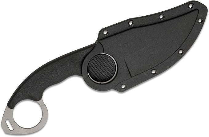COLD STEEL Double Agent II Plain Edge Durable Lightweight Japanese AUS8A Steel Clip Point Shape 3 Fixed Blade Tactical Outdoor Hunting Knife Griv-Ex Handle Secure-Ex Sheath