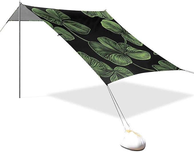ALAZA Three Leaved Shamrocks Saint Patricks Day Beach Tent Sun Shelter Portable Canopy Sunshade for Outdoor Camping Picnics Backyard Fun 10x9 ft
