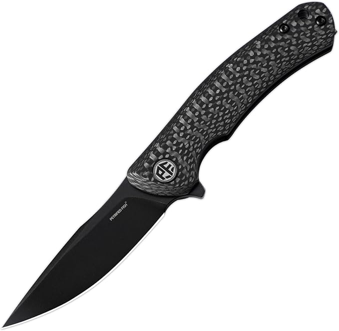 Petrified fish PF949X Warrior2.87 K110 Sand blasting Blade71g Ceramic ball bearing Pocket knife (Carbon Fiber Black Stonewashed)