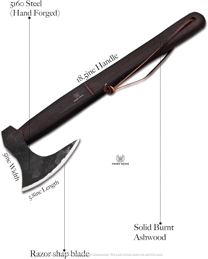 I Two Handed Berserker Axe Hand Forged Steel Axe Style Viking AxeViking Bearded TacticalFunctional Axe History of Viking (TH001) (Ragnor Axe)