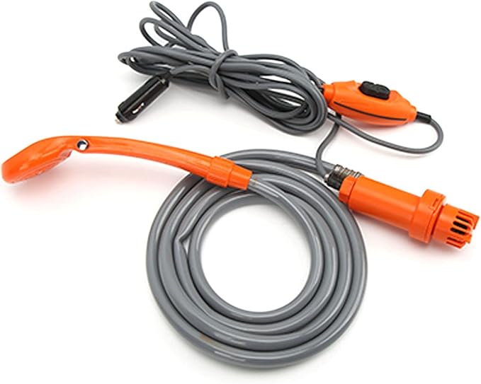 aqxreight Portable Outdoor Camping Shower with 12V Car Adapter for Hiking Pet Washing