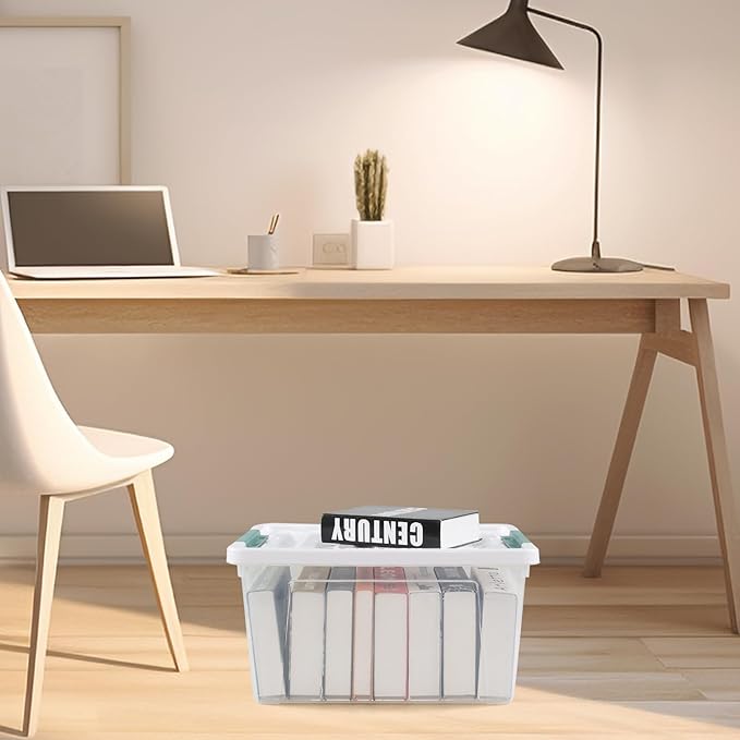 4 Pack 35 Quart Storage Box with Lid Plastic Latching Container Bin Clear