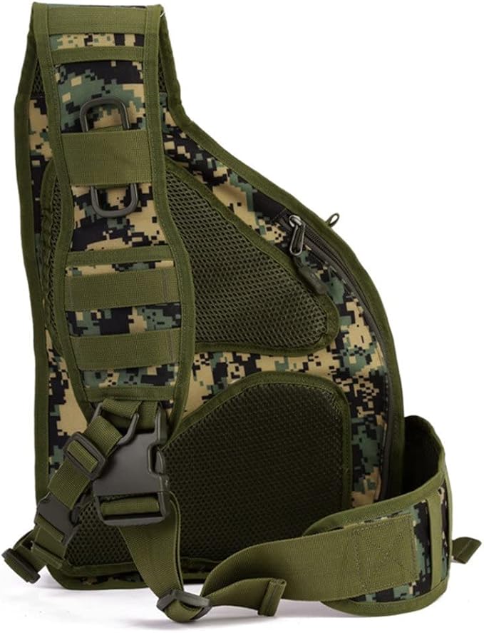 UNISTRENGH Men's Tactical Sling Bag Sling Backpack Military Shoulder Bag MOLLE Assault Range Bag for Outdoor Camping Hunting (Jungle #)