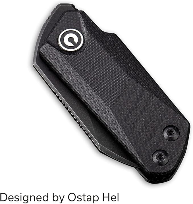 CIVIVI Ki-V Front Flipper Pocket Knife Double Detent Slip Joint Small Folding Knife with Deep Carry Pocket Clip For Easy EDC C2108B (Black)