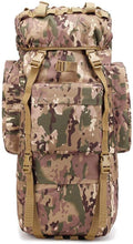 Outdoor Sports Pack Hiking Bag Tactical Rucksack Camo Knapsack Combat Camouflage Tactical Molle 65L Backpack - CP