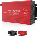 ALLWEI Pure Sine Wave Inverter - 1000 Watt Inverters 12V DC to 110V/120V AC Converter for Home RV Truck Off-Grid Solar Car Power Inverter with 2 Sockets Power Inverters for Vehicles 2000W Peak