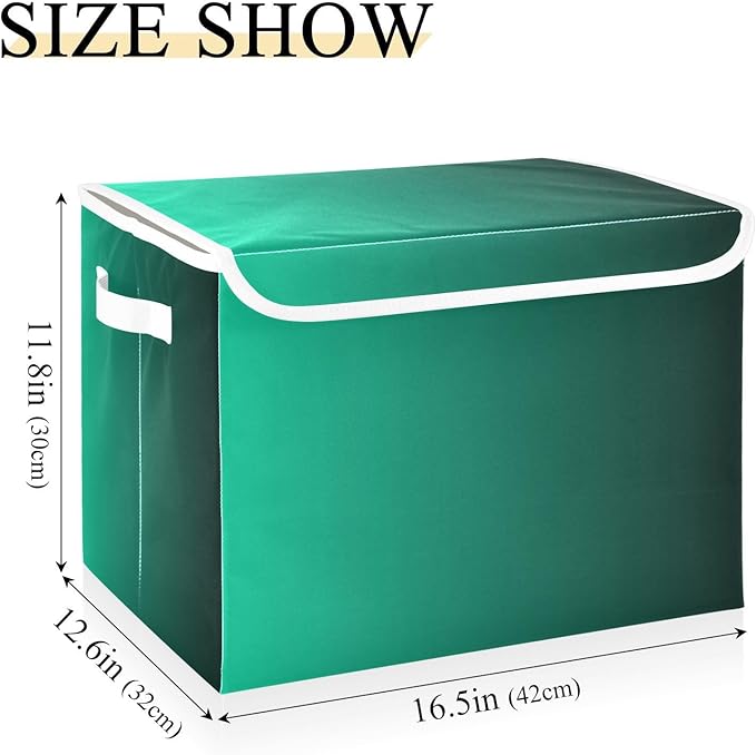 Green Gradient Storage Bins with Lid Stackable Shoebox Storage Organizer Bins with Lids for School Supply Dormroom