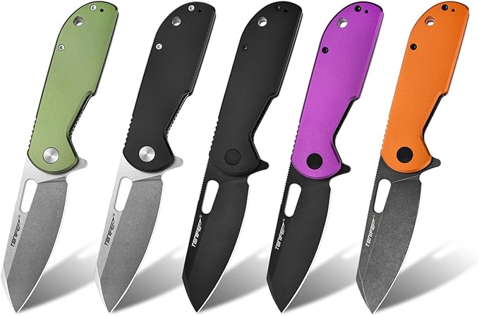 TONIFE Galaxy EDC Folding Pocket Knife with D2 Steel Blade and Aluminum Handle Compact Outdoor Tool for Camping and Everyday Carry (orange)