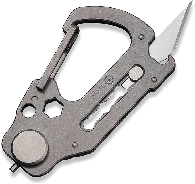 CIVIVI Polymorph Titanium Carabiner Multi-Tool with Utility Blade Bottle Opener Screwdriver C20045-1