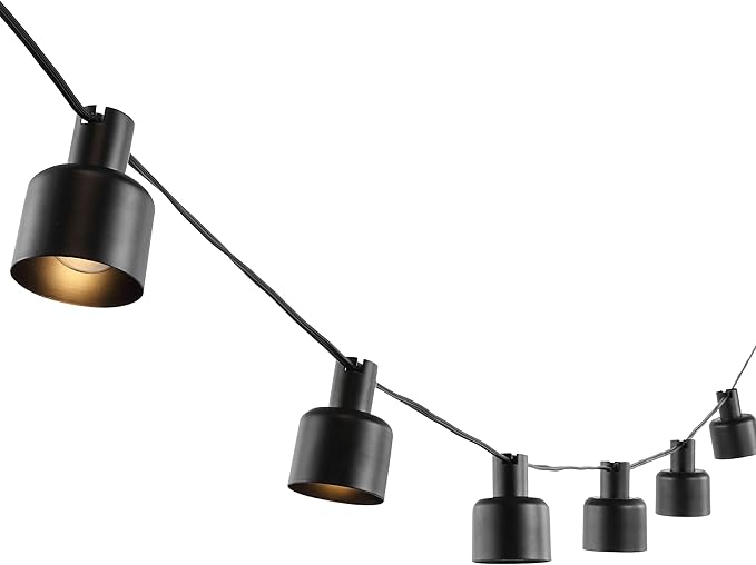 SAFAVIEH Lighting Collection Adaner Black 10-Foot LED Outdoor String Lights