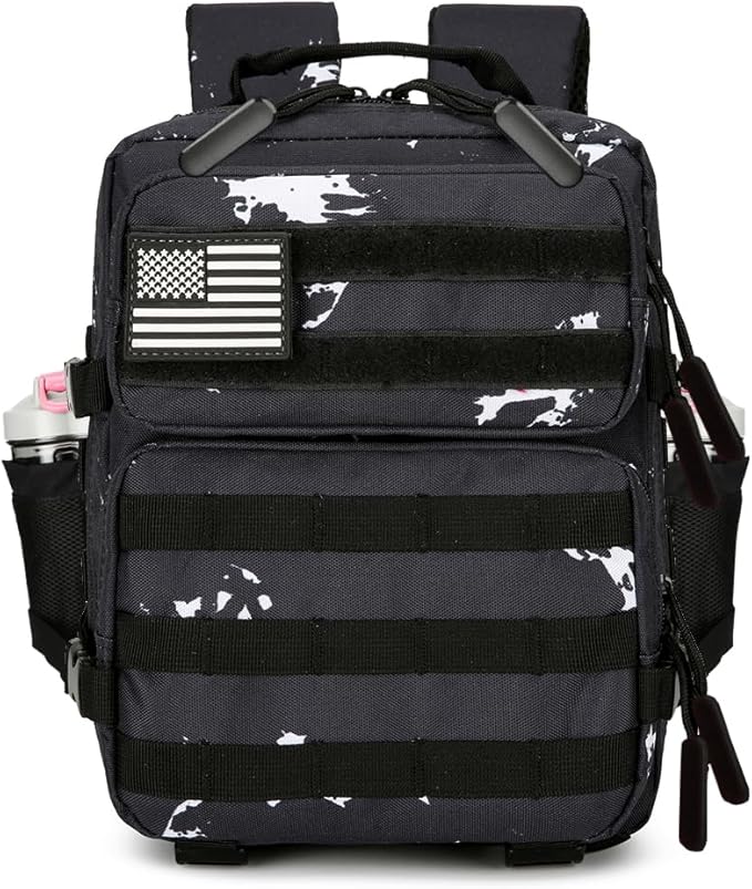 9L Mini Tactical Backpack for Men and Women Tactical Backpack Small for Hiking Small Tactical Bag (Black Lightning)