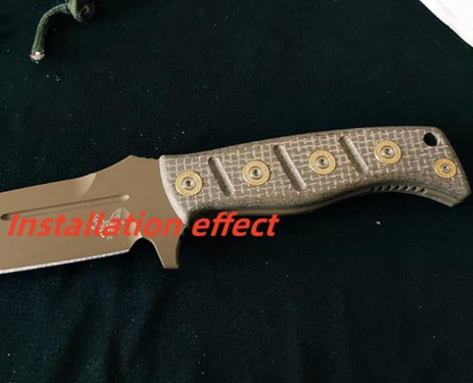 1 Pair Micarta Handle Scales Handles Patch DIY Tool Replacement Grips Fit for Benchmade Fixed Adamas 375(Screws Set Included) (Brown)