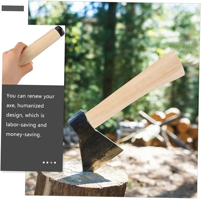 Abaodam 2sets Axe Wooden Handle Replacement Fit for Camping Axe Easy to Install Handle