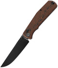 Petrified fish PFP14 Lis Folding Knife3.90 10Cr15CoMov Steel Black Stonewashed Blade G10 Handle Pocket Knife for Camping EDC Outdoor (Orange Black Stonewashed)