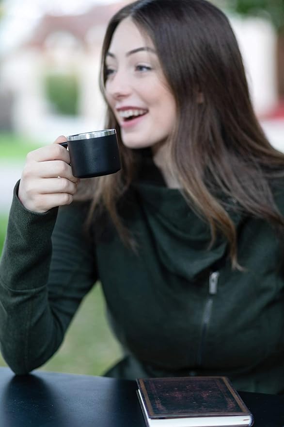 Real Deal Steel Little Sipper 3 oz Insulated Espresso Cups - Premium Double Wall Set of 4 Demitasse