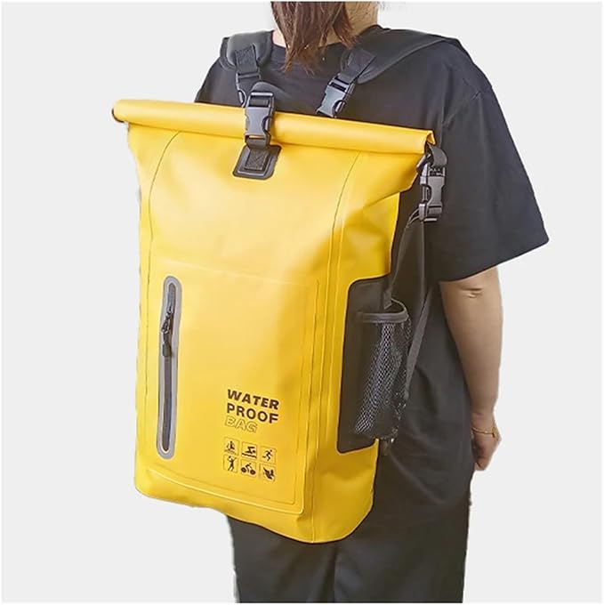 Waterproof Kayak Dry Bag Drift Swimming Backpack Large River Trekking Shoulder Beach Diving Dry Rafting Canoeing PVC Camping Bag(Black)
